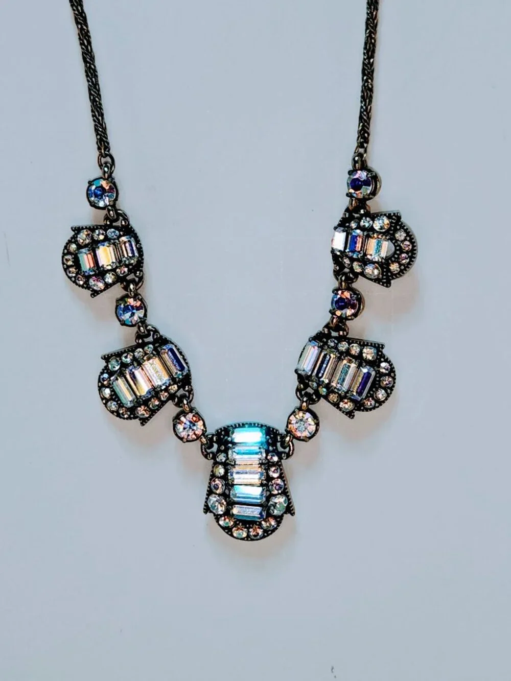 Hollycraft Crystal Aurora Borealis Rhinestone Necklace